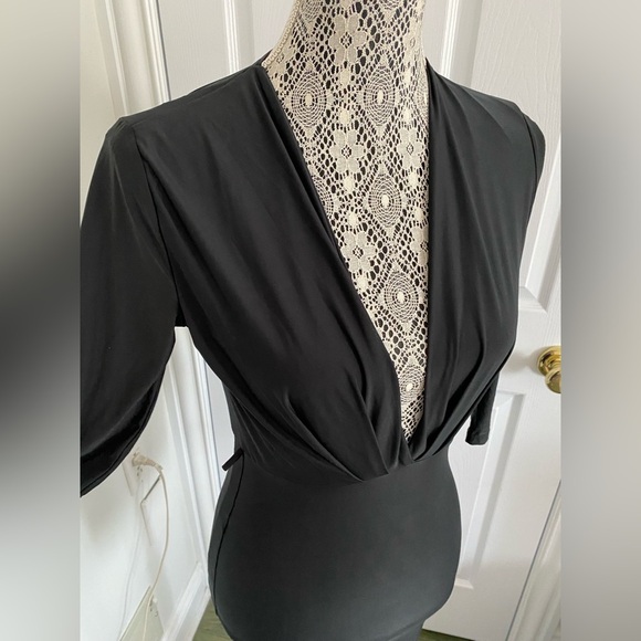 Sexy low cut deep v open back dress black size S - Picture 3 of 3